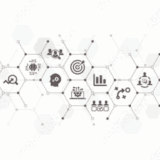 a collection of analytics icons depicting graphs and metrics