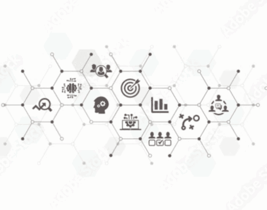 a collection of analytics icons depicting graphs and metrics